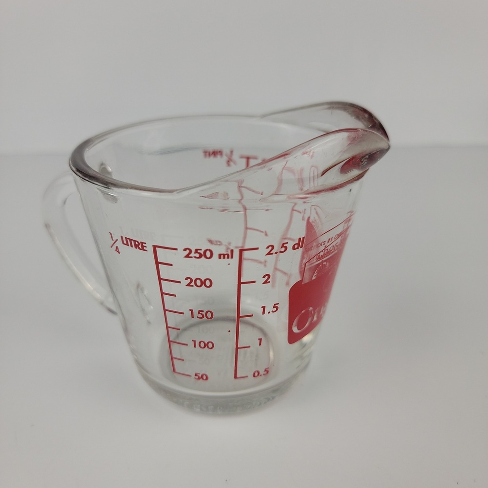 Anchor Hocking Oven Originals Glass Measuring Cup 1 Cup 8oz Red Markings USA - Picture 2 of 8
